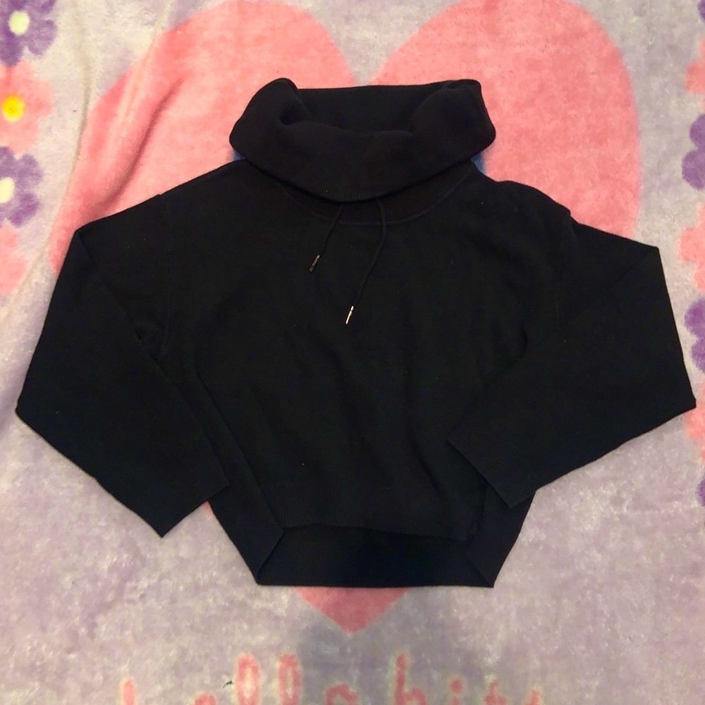 Forever 21 women’s plain black cowl neck sweater
